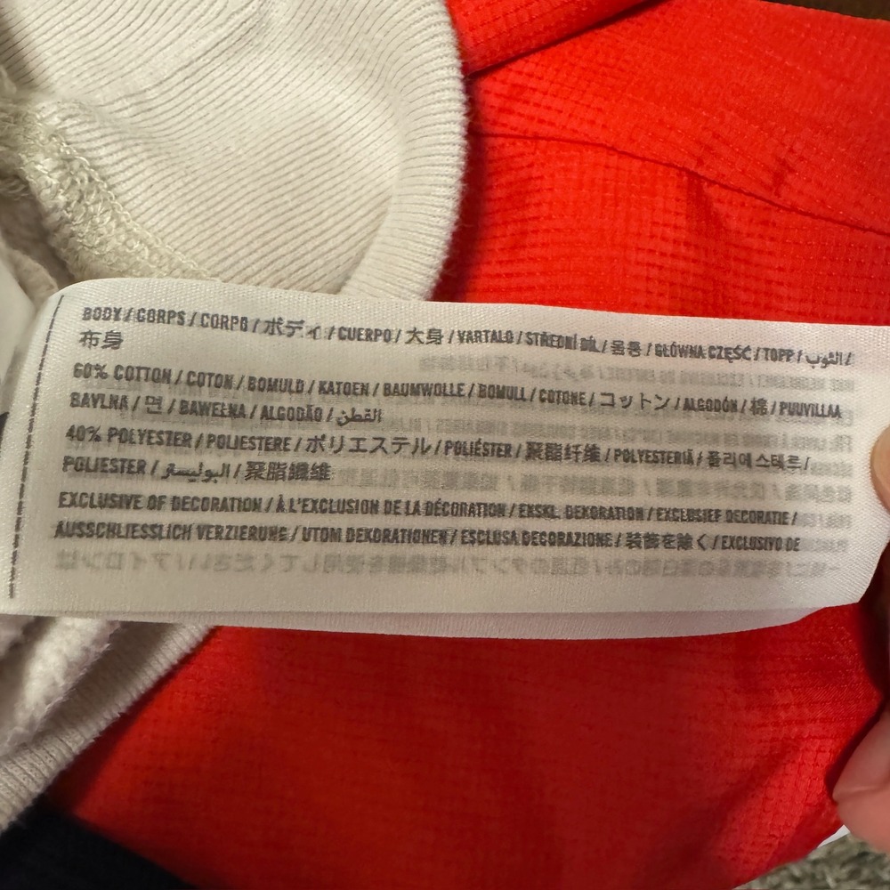 2069 | Abercrombie Kids Logo Embroidered Fleece Pullover Hoodie Cream 13/14 - Picture 6 of 8